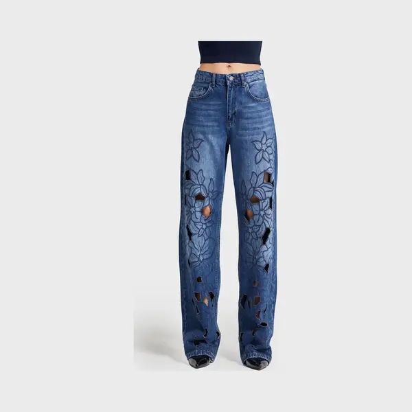 It'S Basic - Loose Mid Rise Jeans -Navy thumbnail