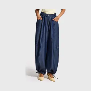 It'S Basic - Barrel Balloon Mid Rise Jeans - Midnight