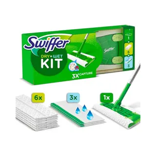 Swiffer Vloerreiniger Starterkit 1 Dweil, 6 Droge En 3 Vochtige Vloerdoekjes Navullingen