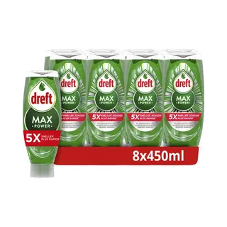 Dreft MaxPower Vloeibaar Afwasmiddel - 8 X 450ML