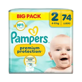 Pampers Premium Protection Maat 2 Luiers (4-8kg) - 74 Stuks - Big Pack