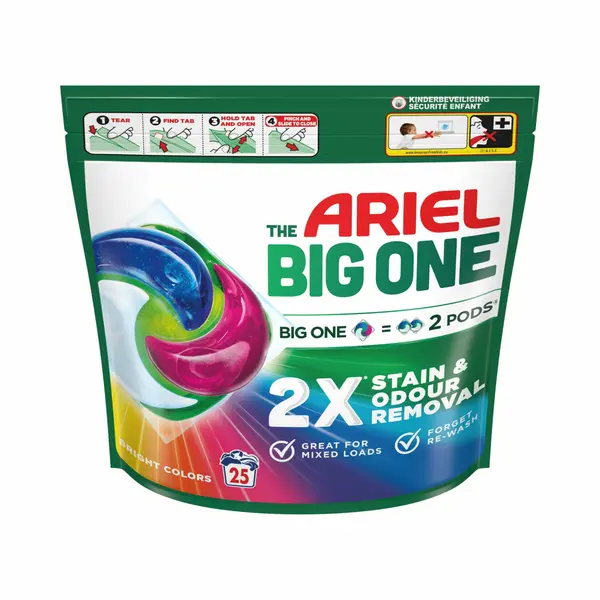 Ariel 3in1 Wasmiddel Pods The Big One - Kleur - 25 Wasbeurten thumbnail