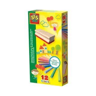 Ses Creative 00208 Bunte Kreide mit Schwamm - Staubfreie Kreiden für Kreatives Zeichnen und Malen