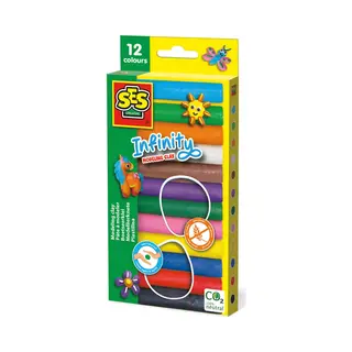 Ses Creative Infinity modeling clay - 12 pack (180gr) - Does not dry out, Age 3+