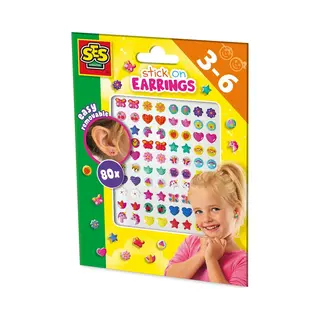 Ses Creative 14049 Stickeroorbellen - 80 plakoorbellen met vrolijke figuren - Oorbellen kinderen meisjes