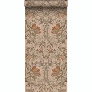 ESTAhome Behang Vintage Bloemen In Art Nouveau Stijl Terracotta - 53 Cm X 10.05 M - 139460