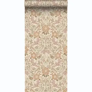 ESTAhome Behang Bloemen En Vogels In Art Nouveau Stijl Zandkleurig, Beige En Oudroze - 53 Cm X 10.05 M - 139566