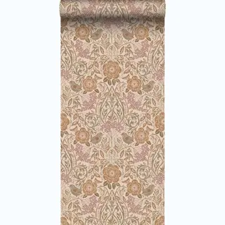 ESTAhome Behang Bloemen En Vogels In Art Nouveau Stijl Beige, Terracotta En Oudroze - 53 Cm X 10.05 M - 139567