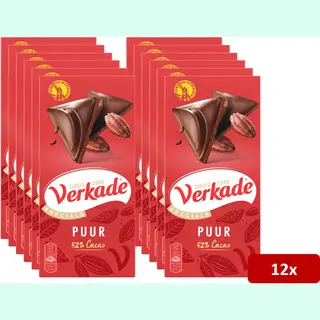 Verkade - Chocolade Reep - Puur - 12 X 90 Gram