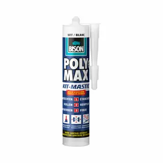 Bison Poly Max Kit Wit Koker 280 Ml, Alles In 1 Kit, Waterdichte Afdichting, Universeel, Binnen En Buiten, Overschilderbaar, Vullend, Krimpvrij,