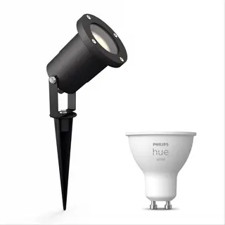 Philips Puled Grondspot Led Voor Buiten - Incl. Philips Hue White GU10 - Prikspot - Tuinverlichting - Buitenlamp - Zwart