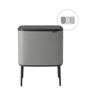 Brabantia afvalemmer Bo TouchBin Mineral Concrete Grey, 3 x 11 L