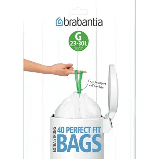 Brabantia 8710755375668 afvalzak 30 l Grijs, Wit 40 stuk(s)