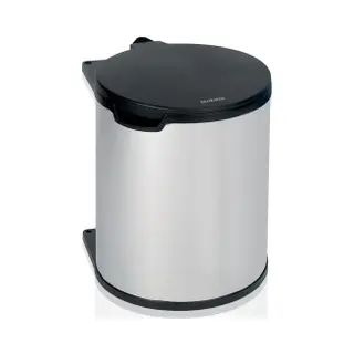 Brabantia 418181 vuilnisbak 10 l Rond Staal Zwart, Zilver