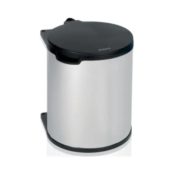 Brabantia 418181 vuilnisbak 10 l Rond Staal Zwart, Zilver thumbnail