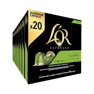 L'Or Espresso Koffiecups Lungo Elegante (200 Lungo Koffie Capsules, Geschikt Voor Nespresso Koffiemachines, Intensiteit 06/12, 100% Arabica Koffie),