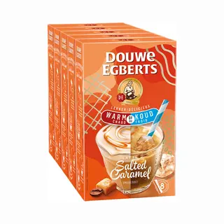 Douwe Egberts Oploskoffie Salted Caramel - Warm/koud - 5 X 8 Zakjes