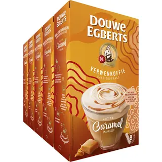 Douwe Egberts Verwenkoffie Latte Caramel Oploskoffie - 5 X 8 Zakjes
