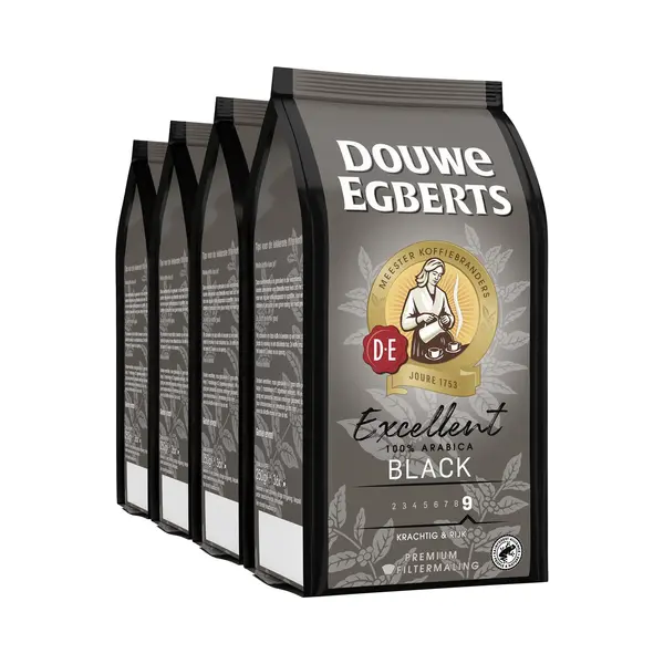 Douwe Egberts Excellent Black Filterkoffie - 4 X 250 Gram thumbnail