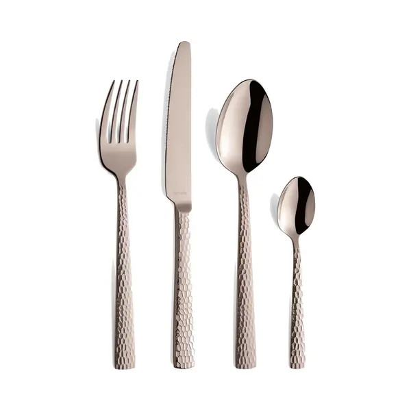 Amefa Pvd Felicity Cutlery Set, Rose, 24-Piece Cutlery Set, For 6 People, 18/0 Stainless Steel, 13/0 Blade Steel, Hammered Handle, With Knife, Fork, thumbnail