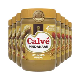 Calvé Pindakaas - Stukjes Pinda - Smeuïg Tot Op De Bodem - 12 X 650 G
