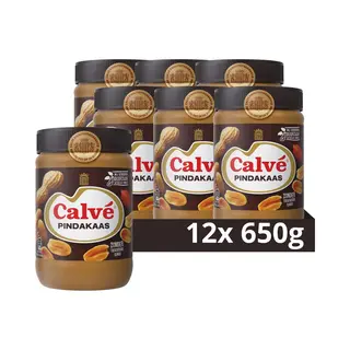Calvé Pindakaas - Regular - Zonder Toegevoegde Suikers - 12 X 650 G