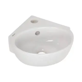 Plieger Corner Hoekfontein - 1 Kraangat - Zonder Overloop - Mat Wit - 29.5x31.5x9.5cm - Keramiek
