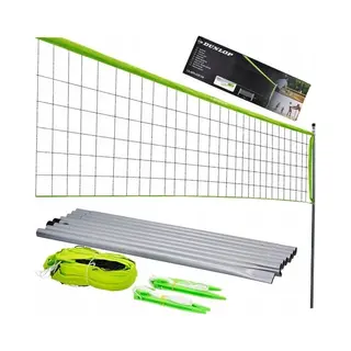 Dunlop Sportnet 609 X 220 Cm – Multifunctioneel Volleybalnet, Tennisnet En Badmintonnet – Compleet Sportnet Met Stokken, Grondpinnen En Spanner