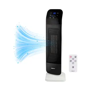 Alpina Elektrische Ventilator Kachel - Torenventilator Met Afstandsbediening - 3 Standen 15-35°C - Zwart