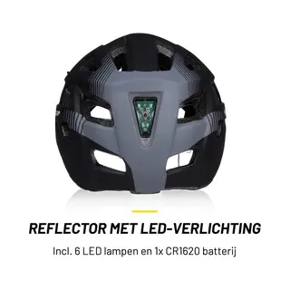 Dunlop Fietshelm - Mountainbike Helm - Maat L - Verstelbaar 58-61cm - Led Verlichting - Zwart