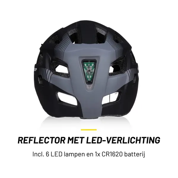 Dunlop Bike Helmet With Light - Bike Helmet Women And Men - Adjustable From 55 To 58 Cm - Bike Helmet Size - With Led Lighting - 3 Light Modes - Black thumbnail