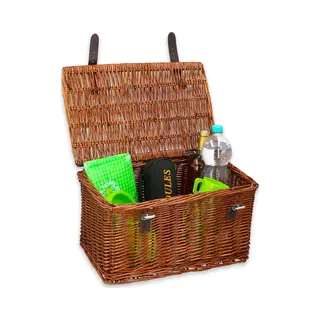 Bicycle Gear Rieten Fietsmand Voor - Rotan Fietsmand Stuur 30L - Bakkersmand 45 X 30 X 25 Cm - Fietsaccessoires Volwassenen - Fietsmandje Voor Oma