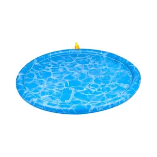Maxxpro Hondenzwembad En Koelmat, Diameter 100 Cm, Hondenkinderbadje En Koelmat Voor Honden, Met Sproeier, Pvc, Blauw