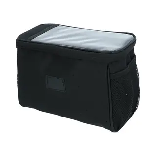 Dresco Stuur Fietstas – 20 Liter -– Waterafstotend Polyester - Hoofdvak - Transparant Smartphone/fietsknooppunten Vak - Lichtgewicht - Gaas Vakken