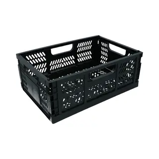 Dresco Fietskrat - Compact Inklapbaar - Voor Voordrager/bakkersrek Of Bagagedrager -17 Liter - 43x29x16 Cm - Geperforeerde Bodem