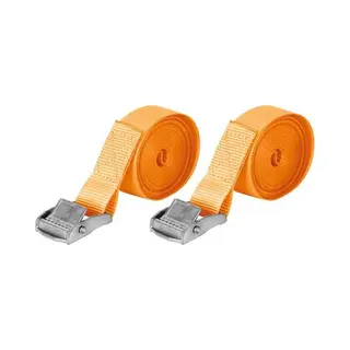 Carpoint Spanbanden – Lengte 4, 5 Meter – Breedte 25mm – Klemsluiting - Tot 250 Kg – Met TÜV/Gs Keurmerk – 2 Stuks