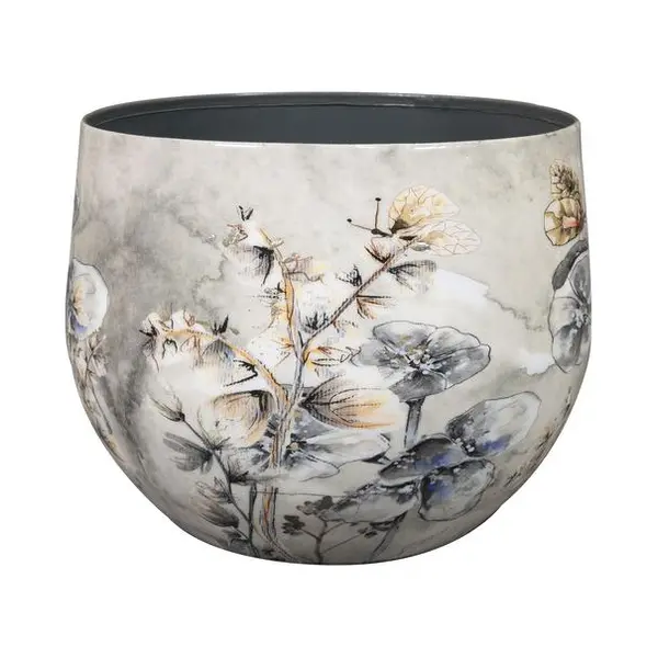 Ts Collection - Bloempot Moonlight Meadow - 21x16 - Metaal & Epoxy - Exclusieve Woonitems Voor Binnen - Handgemaakt - Unieke Print - Designed By thumbnail