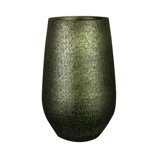 Ter Steege Bloempot/plantenpot Hoog - Binnen - Groen/goud - D23/H36 Cm - Keramiek