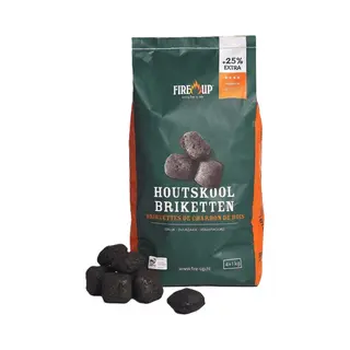 fire up Fire-up Houtskool Briketten - 1x Zak Met 5 Kilo - Bbq/Barbeque Artikelen