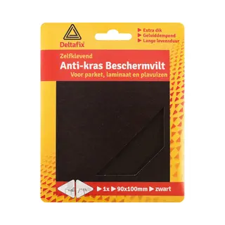Deltafix Anti-krasvilt - Knipvel - Zwart - 90 X 100 Mm - Rechthoek - Zelfklevend - Meubel Beschermvilt