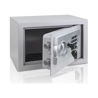 Elektronische Kluis Met Cijferslot & 2 Sleutels - 20 X 31 X 20 Cm - Staal - Bevestigingsmateriaal - Geldkluis - Safe - 4 Kg - Grijs - Fichero