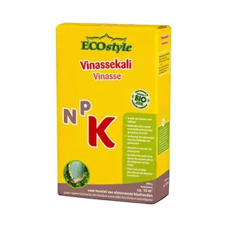 ECOStyle Vinassekali Organische Meststof - Vuor Kaliumtekort - Voor Moestuin, Siertuin En Fruit - Hoger Weerstand Tegen Droogte & Vorst - 15M² - 800