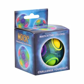 Johntoy Magic - Transparante Puzzel Bal - Fidget - Zoek De Juiste Kleur - Puzzelen - Match De Juiste Kleuren - Breinbreker - 6 X 6 Cm - Breinbreker Bal -