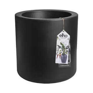 Elho Pure Cilinder Wheels 50 - Grote Bloempot Voor Binnen En Buiten - Gerecycled Plastic - Ø 49.5 X H 50 Cm - Zwart