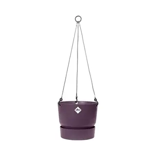 Elho Greenville Hangschaal 24 - Hangpot Voor Buiten - 100% Gerecycled Plastic - Ø 23.5 X H 20.5 Cm - Vintage Pruim