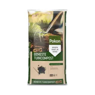 Pokon Bio Bemeste Tuincompost - 40l - Bodemverbeteraar - Geschikt Voor Ophoging En Aanplanten