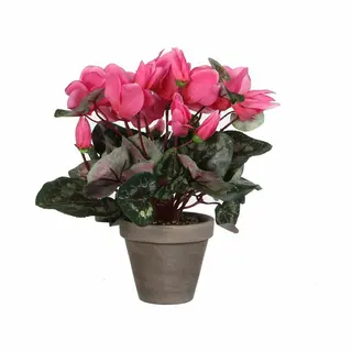 Mica Decorations Kunstplant - Cyclaam - Roze - 30 Cm - Kunstplanten/nepplanten - Huis Of Kantoor
