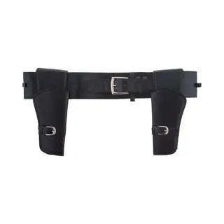 Funny Fashion Verkleed Cowboy Holster - Voor 2 Revolvers/pistolen - Zwart - Maat Voor Volwassenen
