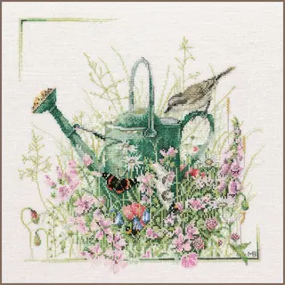 Lanarte Kreuzstich Stickpackungen Gezählter Kreuzstichbilder Set Giesskanne Wanddekoration Handarbeit Set Für Erwachsene Ca. 36 X 36 Cm Diy Deko
