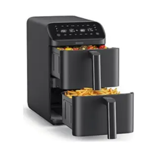 Brabantia BBEK1240 Double Dubbel 10 l Vrijstaand 2700 W Heteluchtfriteuse Zwart